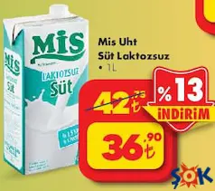 MİS UHT SÜT LAKTOZSUZ 1 L MİS UHT SÜT LAKTOZSUZ 1 L